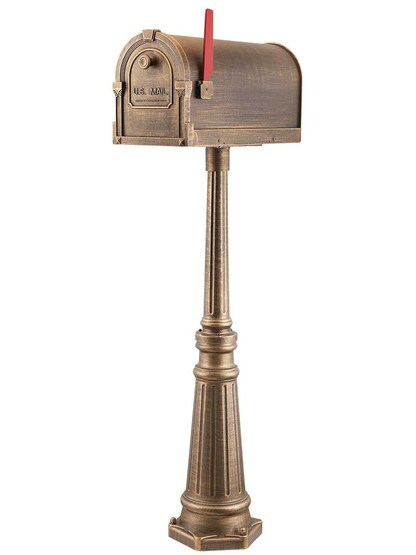 Savannah Curbside Mailbox with Tacoma Post in Hand Rubbed Bronze.